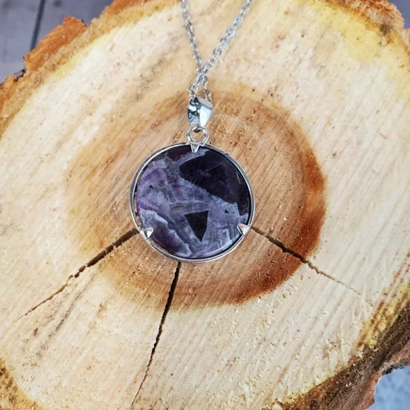 Amethyst Sun and Moon Pendant Necklace - Picture 5 of 8